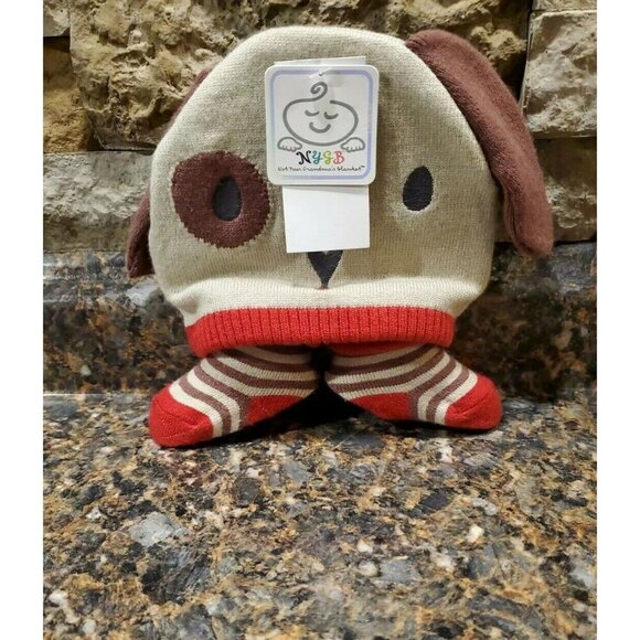 NYGB Infants Soft Sand Dog Hat and Socks Set NWT - Picture 4 of 5